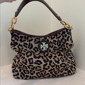 Tory Burch Brown and Black Leopard Shoulder Bag